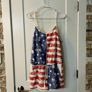 NWOT American flag romper